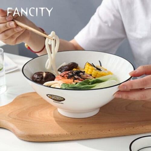 FANCITY Japanese style noodle bowl household large ceramic bowl soup noodle bowl noodle shop special commercial beef noodle rame