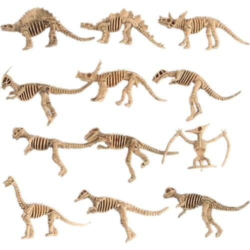 12pcs/Set Plastic Dinosaur Model Simulation Lifelike Skeleton Dino Figures Educational Toy Collection Dinosaur Skeleton Model