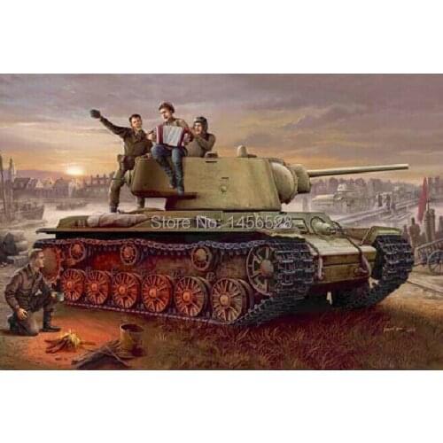 Trumpeter 1/35 00360 RUSSIA KV-1 MODEL 1942 LIGHTWEIGHT CAST TANK Assembly scale Model kits birthday gift
