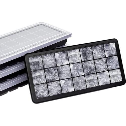 Ice Square Trays Set Of 4, Silicone Ice Maker For Whiskey Cocktail Beverages Juice 21 Cavity Large Square Reusable