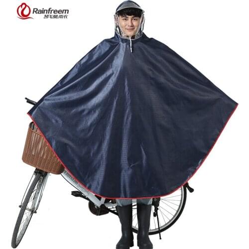 Rainfreem Impermeable Raincoat Women/Men Thick Bicycle Rain Poncho Plaid Oxford/Knitting Jacquard Women Waterproof Rain Gear