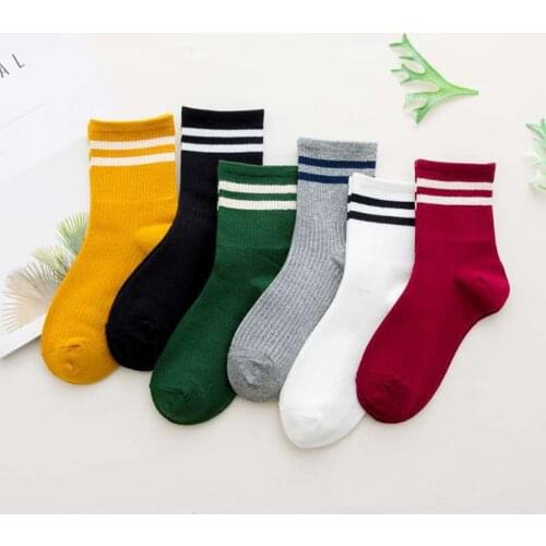 New High Quality Women Girls Casual Striped Candy Colors Cotton Comfortable Harajuku Short Socks Female Fashion Funny Socks