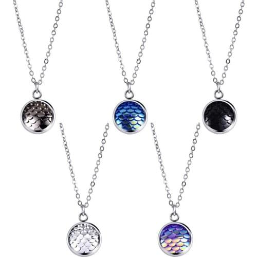 Fish Scale Pendant Necklace Adjustable Fashion Charm Necklace for Women Clavicle Chain Charm Wedding Pendant Jewelry