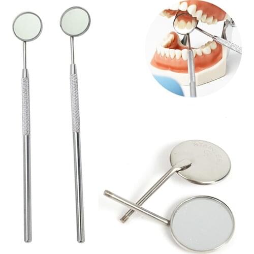 10Pcs Professional Dental Mirror Oral Care Stainless Steel Mouth Reflector Mirror Teeth Kit Set Tools Dentist Equipment
