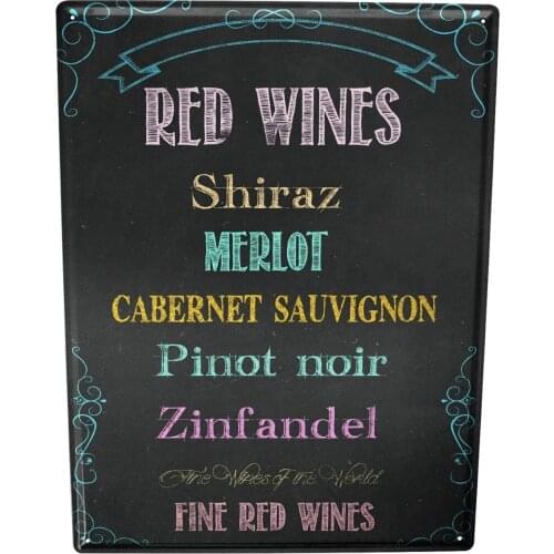 SINCE 2004 tin Plate Poster Motive red Wines Kitchen Motive