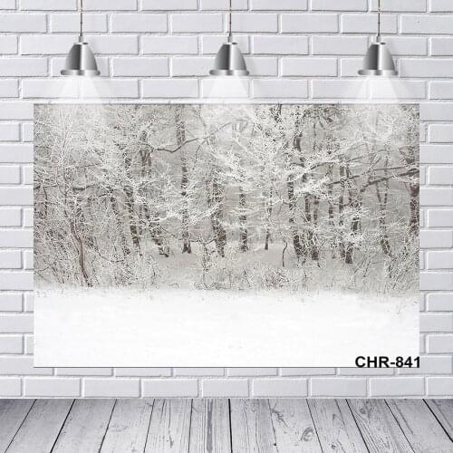 SUTAIBAI Custom Photography Backdrops Snow forest background Christmas day theme Silkwarpoy Photo Studio Background