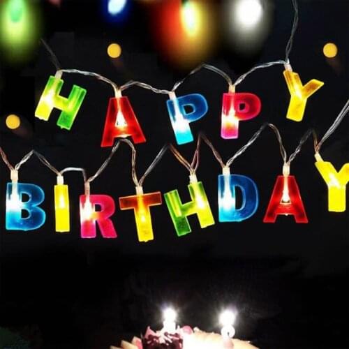 Lights Happy birthday Garland Led Fairy Lights for Christmas Decoration Autumn String Light Festive DIY Halloween Decor