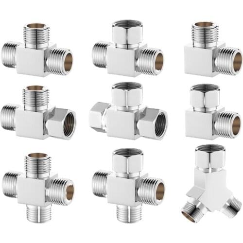 Thickened and Lengthened 1/2" Thread Brass Chrome Plated Water Separator Connector Fitting Adapter Pipe Aquarium Accessories