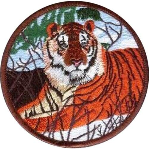 Embroidered Tiger Badges Made by Twil with Merrow Border and PVC Backing Make as Client Request MOQ50pcs Free Shipping