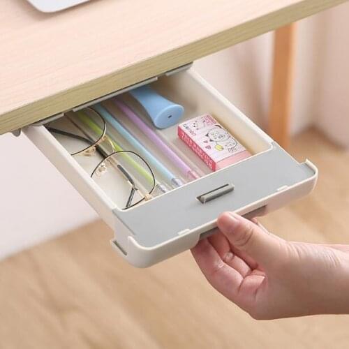 Drawer Type Key Storage Box Desk Top Student Stationery Box School Supplies Hanging Hidden Pencil Cases
