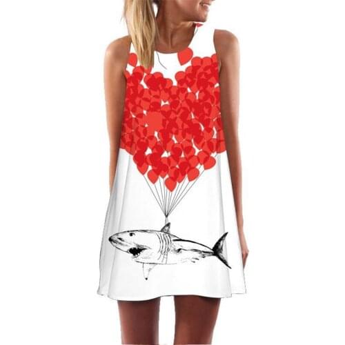 New o-leader A-line skirt balloon 3D digital printing fashion skirt womens Beach Holiday sun skirt womens casual vest dress