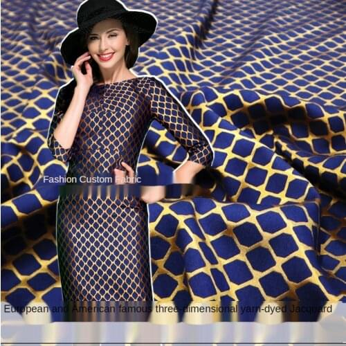 European and American Brand Jacquard Dress Suit Jacket Fashion Fabric Brocade Dark Pattern Fabric