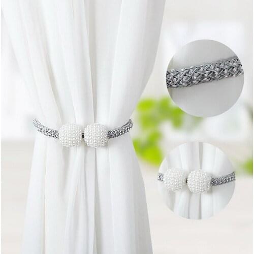Pearl Magnetic Curtain Clip Curtain Holders Gold Tieback Buckle Clips Hanging Ball Buckle Tie Back Curtain Accessories HomeDecor