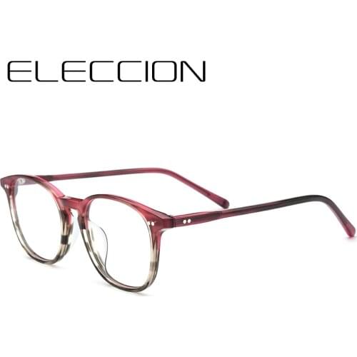 ELECCION Acetate Womans Glasses Frame Full Rim Square Optical Myopia Frames Eyeglasses Prescription Eye Glass for Men