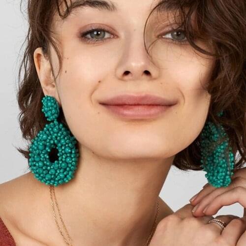 BK Boho Fashion Beads Drop Earrings For Women Handmade Beaded Dangle Statement Earrings Jewelry Gifts Wholesale
