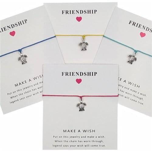 10PC/lot Sea Turtles Tortoise Animal Ocean Waves Beach Charms Adjustable Bracelets Women Men Love Best Friends Fashion Jewelry