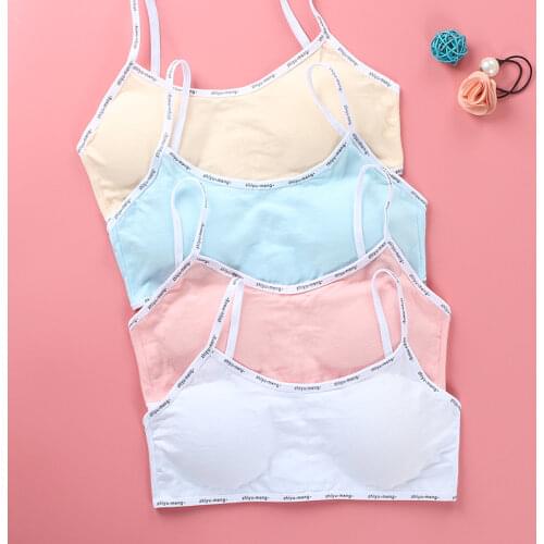 Girls Bra Breathable Teenager Bras for Kids Adolescente Lingerie Solid Color Teen Vest Girls Tube Tops Underwear