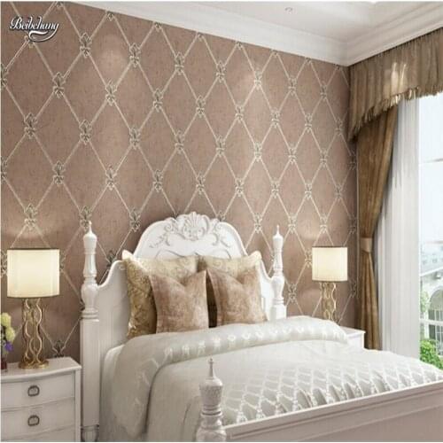 Beibehang 3d modern modern luxury European rhombus soft bag non - woven wallpaper wallpaper wall wall background wallpaper