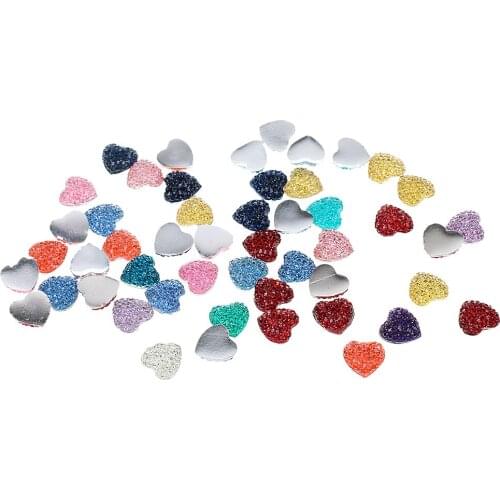50 Pcs High Quality Chic Rhinestones Mix Heart Combination Flatback Appliques Buttons DIY Crafts