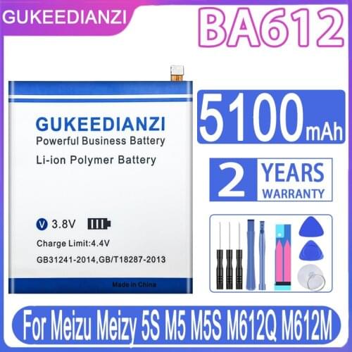 GUKEEDIANZI For Meizu 5S Battery M5S Batterie M612Q M612M BA612 Bateria Batterij 4900mAh + Power Bank