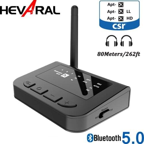 APTX CSR Wireless Bluetooth Adapter Receiver Transmitter LED Display With 3.5 Low Latency Stereo For TV Computer Long Distance