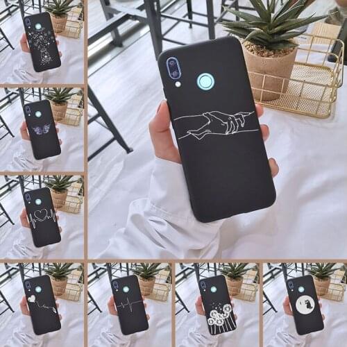 Back Cover For Huawei Nova Smart Lite 2017 Silicone Black Heart Cat For Huawei Nova 2i 3 3I 3E 2 Lite Plus 4 4E 5 Phone Case