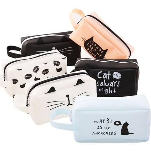 Jelly pencil case cute cat school pencil girl pencil case pencil case criminal gel supplies box cartoon bag big stationery boy