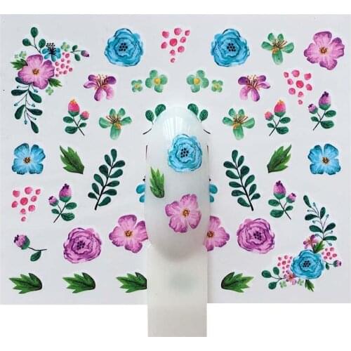 Flowers Watermark Sliders Wraps Decoration Nails Sticker Art Wraps Slider Manicure Water Stickers For F13/F14/F15/F16