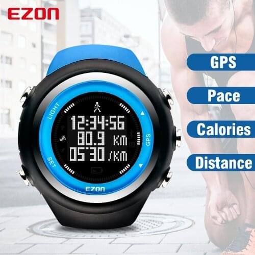EZON GPS Timing Distance Speed Pace Calories Monitor Men and Women Sports Watches Digital Watch Running Wristwatch Montre Homme