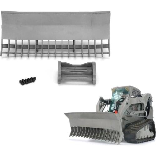 1/14 Rc Hydraulic Loader Lynx Bulldozer Metal Bulldozing Shovel Rake Bucket For Remote Control Toys Lesu Model Diy Parts