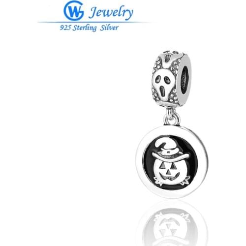 GW Jewellry 925 Sterling Silver Charm Halloween Pendant European Charms Silver Beads For Snake Chain Bracelet DIY S475H20