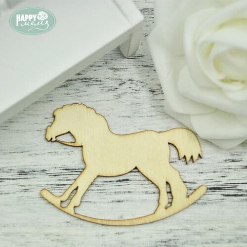 Happymems Horse Wood Shape Unfinished wooden crafts laser wood decoration for DIY Craft and scrapbooking Pine Wood Shapes
