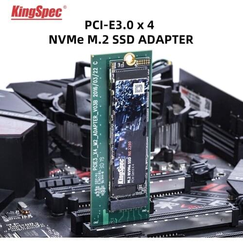 Kingspec Nvme to PCIE 3.0 X4 Adapter Ssd Express Card M Key External SSD Support 230-2280 Size Hight Speed For Computer Accesso