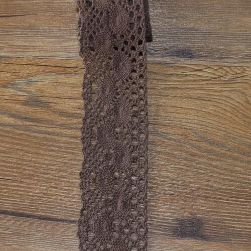 4.6cm 1 yard high quality coffee color lace cotton lace sewing home accessories DIY material