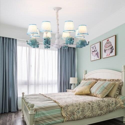 Childrens room chandelier boy girl Princess Baby bedroom lamp North European and American Rural cartoon lovely creative lamp