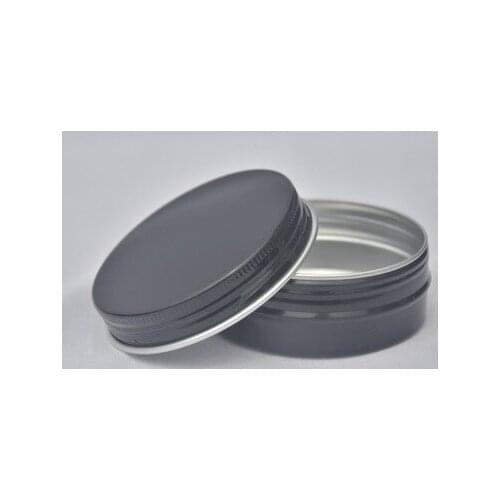 60ML Black Tin Box Screw Thread Small Round Lip Balm Metal Box Clear Window Cosmetics Cream for Travel Portable Container