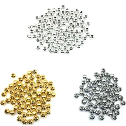 Wholesale Metal Beads Spacer Loose Round Ball 3 mm 4 mm 5 mm 6 mm 8 mm DIY Making Jewelry Supplies