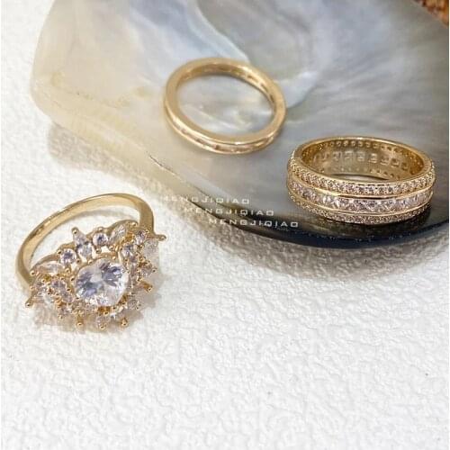 Fashion New Delicate Cute Micro Paved Zircon Heart Rhinestone Rings For Women Girls Fashion Finger Ring Party Jewelry Gifts