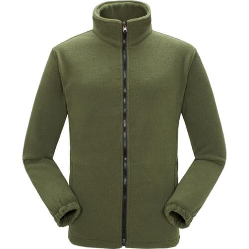 Mens Casual Fleece Jackets Hiking Mountaineering Travelling Cycling Military Overall Clothes Stand Collar Pockets Cardigan Coat