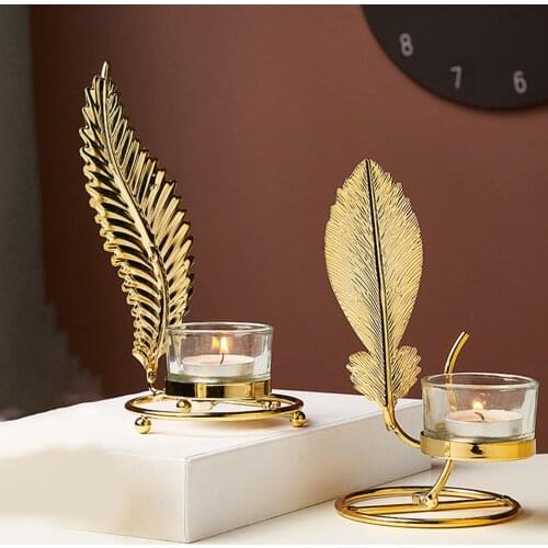 Nordic Style Geometric Iron Candlestick Candle Holders Home Wall Romantic Durable Candlesticks Wedding Home Decoration Craft