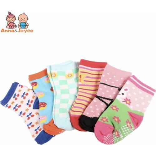 12pairs/lot Good Quality Baby Girls Socks Cotton/anti-skid/ Floor/ Cartoon Socks Suitable for 1-3 Years