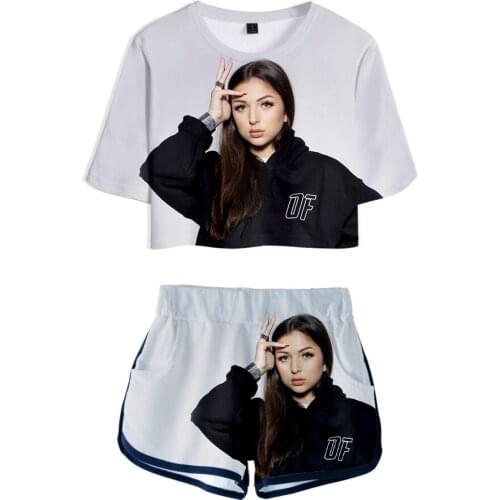 2021 New Eva Queen 2 Piece Set Sexy T-shirt Women Streetwear Summer Tracksuit Set Girls Kawaii Ladies Fashion Sets Preppy Style