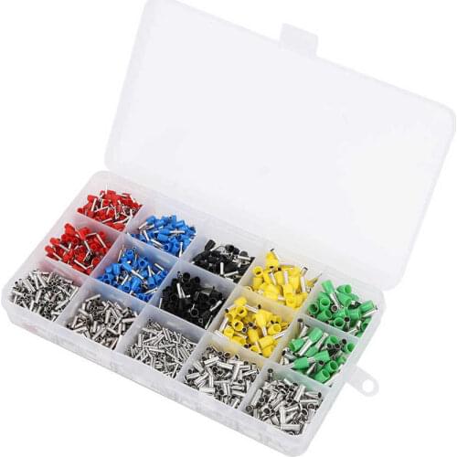 1640pcs Crimp Terminals Tube Type Cold Press Wire Terminals Connector Assortment Kit