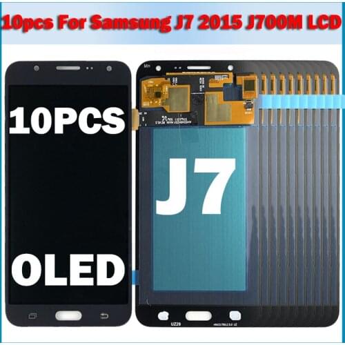Wholesale 10 Pcs/Lot New LCD For Samsung J7 2015 J700 SM-J700F J700M J700H/DS Display Touch Screen Digitizer Assembly Workable