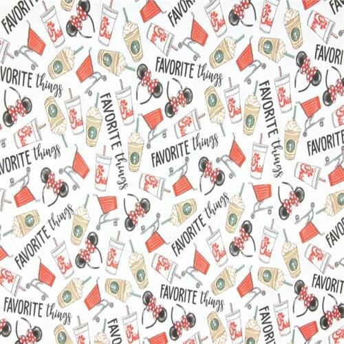 Favorite Things Hair Band Dress Shoes 100% Cotton Fabric for Gril Clothes Bedding Set Hometextile Cushion Cover Backpack DIY