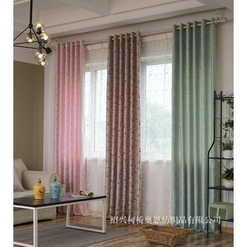 NEW Luxury jacquard cotton Heavy Fabric Window Curtain green Color Black Out Blinds for Bedroom Living Light Shading