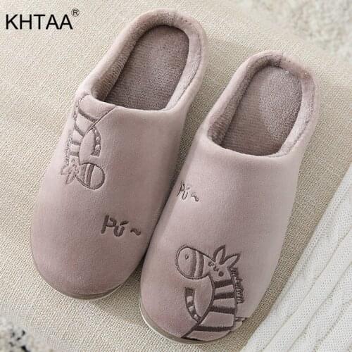 Womens Slippers Winter Warm Plush Cute Cartoon Women Woman Slip On Flat Female Soft Shoes Ladies Comfortale House Shoe 2020