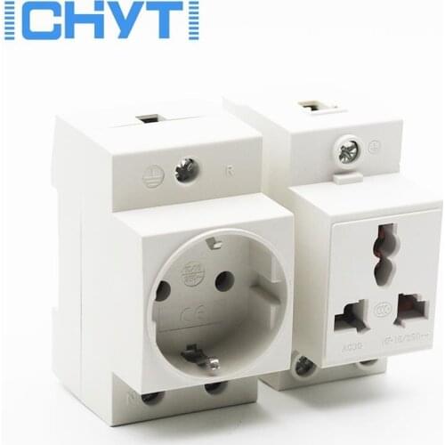 EU type 35mm DIN Rail Mount AC Power ac30 Modular Socket 10/16A 250V AU socket Connector