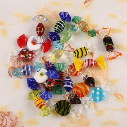 Colorful Vintage Murano Glass Sweets Candy Wedding Xmas Party Home Christmas Decorations DIY Ornament Crafts Doll Accessories