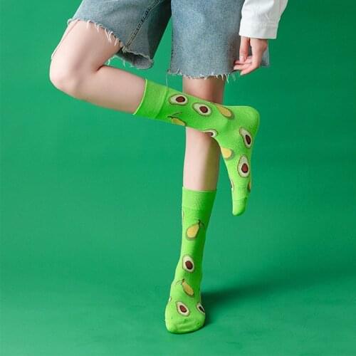 Fruit Pattern Womens Socks Spring and Summer Womens Socks Strawberry Pattern Small Fresh Girl Student Style Tube Sock